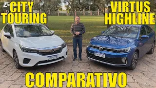 Comparativo: Volkswagen Virtus Highline 2023 x Honda City Touring 2022