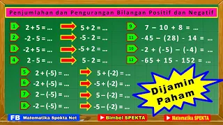 Cara Penjumlahan dan Pengurangan  Bilangan Bulat Positif dan Negatif. Versi Update || Sangat Mudah