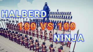 100 HALBERD VS 100 NINJA TABS - Totally Accurate Battle Simulator