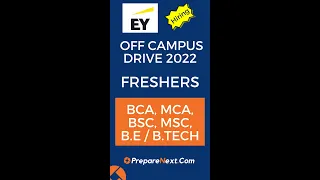 EY Off Campus Drive 2022 | Freshers | IT Job | Engineering Job |Across India
