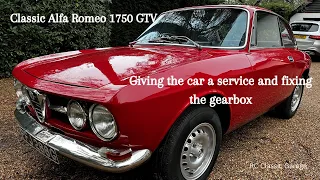 Classic Alfa Romeo 1750 GTv gearbox fix for a syncro grind, interior refresh, annual service - EP 2