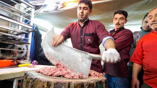 Meet the KEBAB KINGS of IRAN!! 🇮🇷SWORD CHOPPED Meat-Madness in Bonab! 🥩