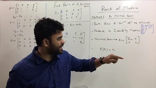 Method to find Rank Of Matrix | By Normal Form (Part 1)