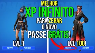 NOVO MELHOR mapa de XP INFINITO REAL para ZERAR o NOVO Passe GRÁTIS e RÁPIDO! - Bug de XP Fortnite