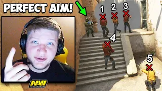 S1MPLE SHOWS 100% HEADSHOT ONLY AIM! ZYWOO PERFECT ACE! CSGO Twitch Clips