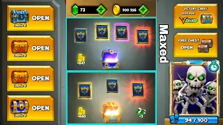 Mega Chests opening+ Card Upgrading Unlocking New Max Limit- Castle Crush