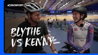 A Fantastic Watch! 😅 Adam Blythe takes on Laura Kenny in a Sprint Race | Eurosport Cycling