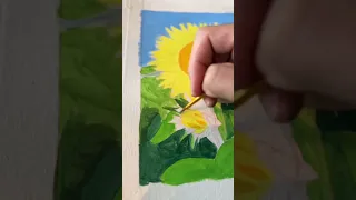 Gouache Sunflower Painting #art #painting #gouache