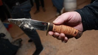 Классический нож от Русского Булата.Тест ножа на поражающую способность.Knife test.Проект Чистота