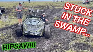 I Borrow My Buddies Ripsaw Tank And Get It Stuck In The Florida Swamp!!  Insane Florida Man Stuff!!