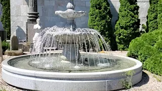 8' Diameter Spray Ring on a 3-Tier Scalloped Fountain in a 12' Cypress Pool Surround