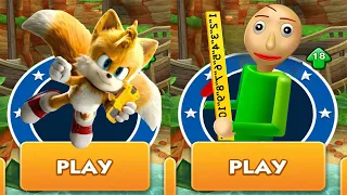 Sonic Dash vs Baldi's Basics in education Run - Movie Tails vs All Bosses Zazz Eggman - Run Gameplay