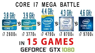 i7 2600k vs i7 3770k vs i7 4790k vs i7 8700k vs i7 9700k in 15 Games or core i7 mega battle (stock)