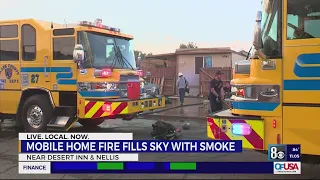 Clark County fire investigates mobile home fire in southeast Las Vegas valley