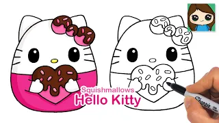 How to Draw Hello Kitty Chocolate Heart | Valentine's Squishmallows
