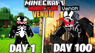 I Survived 100 Days as a VENOM in Hardcore Minecraft..