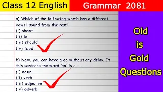 🔴 Exam-Oriented Questions- Class 12 English Grammar Important Questions 2080/2081