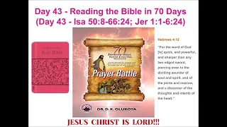 Day 43 Reading the Bible in 70 Days - 70 Seventy Days Prayer and Fasting Programme 2022 Edition