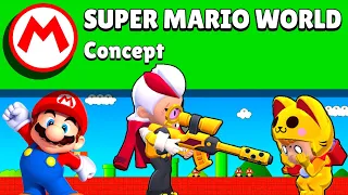 ENORME 5 vs 5 en concept MAP SUPER MARIO WORLD sur Brawl sur Brawl Stars (mini games)