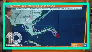 Tracking the Tropics: Subtropical Storm Nicole forms in Atlantic; Florida in forecast cone