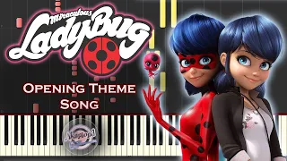 Miraculous LadyBug Opening Theme Song Piano Cover / Synthesia Tutorial