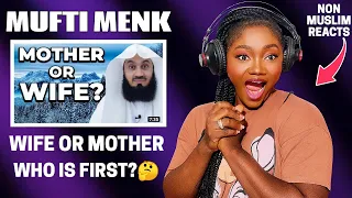 Non-Muslim Reacts to MUFTI MENK - Wife Or Mother - Who Is First? | REACTION!!😱