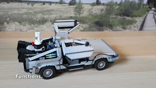 Lego 10300 (Back to the Future DeLorean) speed build and review, de-colored.