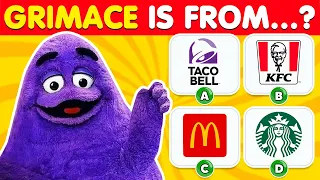 Guess The Brand By Mascot! ✅ | Grimace, Mario, Barbie 😍