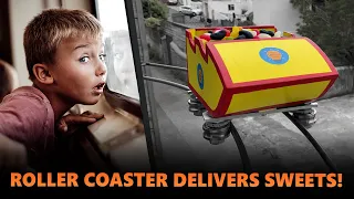 ROLLER COASTER Delivers SWEETS to KIDS' BEDROOM!