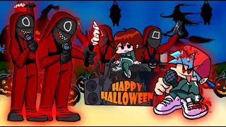 FNF Red Light, Green Light (Squid Game) VS Squid Game Halloween 🎵 (Halloween Sings Red Light )