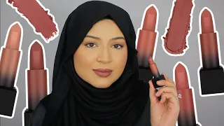 MY FAVOURITE HUDA BEAUTY POWER BULLET MATTE LIPSTICKS | SWATCHES & TRY-ON ON MEDIUM/TAN SKIN!