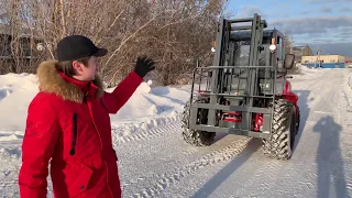 JACи снега не боятся. CPCD 35 Off Road. Погрузчик-вездеход. Вездеходный погрузчик. Полноприводный