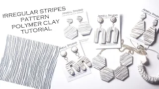 Irregular Stripes Pattern - Simple Polymer Clay Tutorial - No tools needed