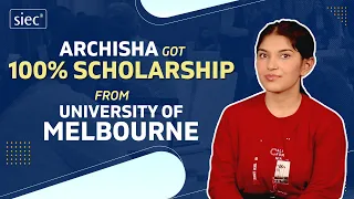 Archisha got 100% Scholarship form University of Melbourne, Australia