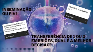 Inseminação ou FIV? Transferir 2 embriões ou 1? Café com fertilidade