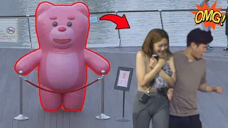 Scary Pink bear Statue Prank  | Best of Just For Laughs - AWESOME REACTIONS