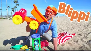 Blippi Learns Colors & Counting at The Beach | Fun Educational Videos For Kids