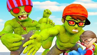 NickHulk and Tani, But They're Zombie Inside - Zomboss Scary Teacher 3D