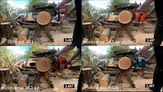 Stihl ms 361 vs Husqvarna 162 se ported vs Husqvarna 362 xp vs Makita dcs 6400