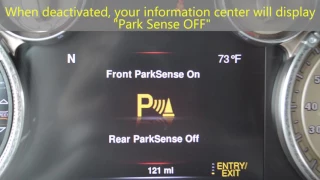 How to disable/enable your vehicle's Park Sense System