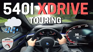 BMW 5 Series 540i xDrive Touring G31 340HP POV *RAINY DAY* | AUTOBAHN 0-100km/h ACCELERATION