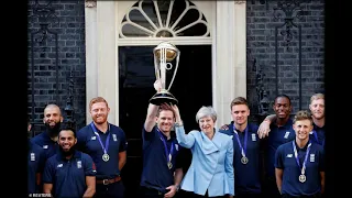 England cricket heroes visit Downing Street as Theresa May holds World Cup with skipper Eoin Morgan