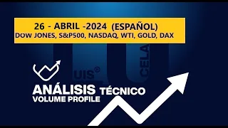 ANALISISTRADING 26-ABRIL-2024 (ESP)  ANALISIS VOL. PROFILE DOW , SP500 , NASDAQ, WTI, ORO, DAX