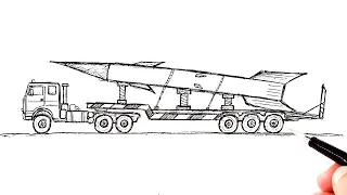 Как нарисовать военный ракетный транспортер