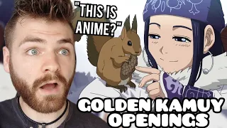 First Time Reacting to "GOLDEN KAMUY Openings (1-4)" | New Anime Fan!