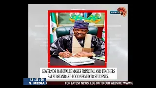 Governor Matawalle makes Principal and Teachers eat Substandard Food Served to Students.