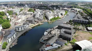 Bristol's Clifton Suspension Bridge & Floating Harbour by drone