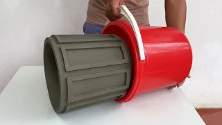 Amazing Cement Idea - How To Make Cement Flower Pots From Plastic Containers And Styrofoam