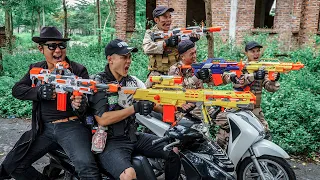 LTT Game Nerf War : Warriors SEAL X Nerf Guns Fight Crime Group Rocket Bandits Motorcycle