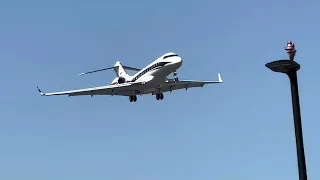 Bombardier Global 6000 (N611BF) landing at Teterboro (5/22/24)